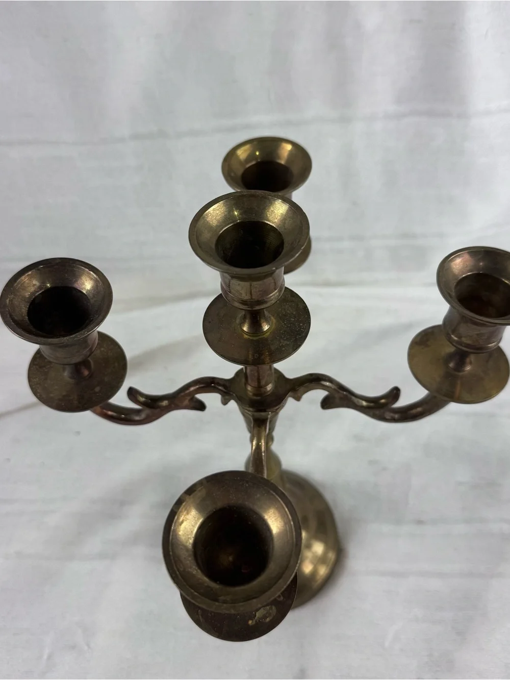Pair of Vintage Brass 5-Arm Candelabra Candle Holders Circa 1994  Hosley Int’l